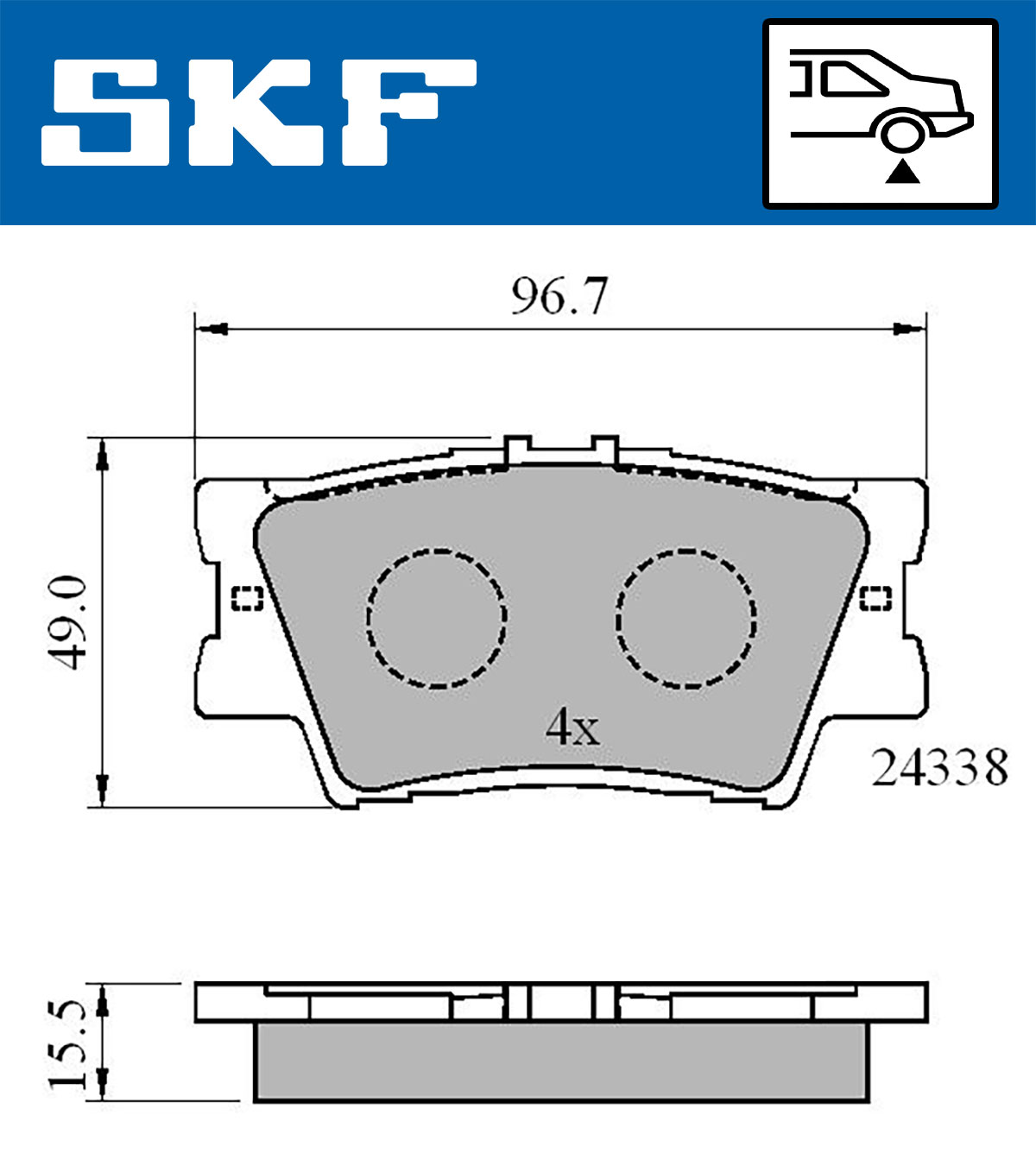 Set placute frana,frana disc VKBP 90307 SKF